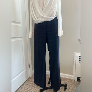 Ann Taylor boot cut plaid navy blue trousers 6 / Medium